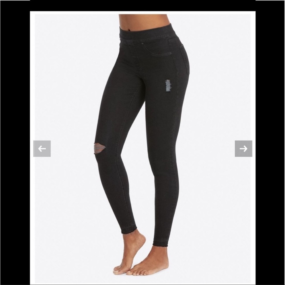 Spanx distressed skinny jeans